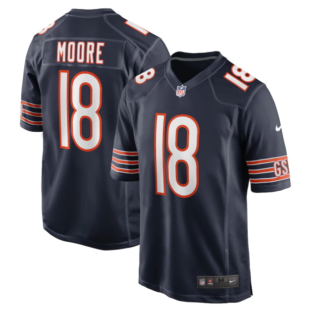 mens nike david moore navy chicago bears game player jersey